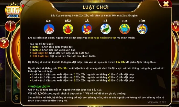 Bầu cua mini Hitclub Luật chơi mini Bầu cua Hitclub dễ hiểu