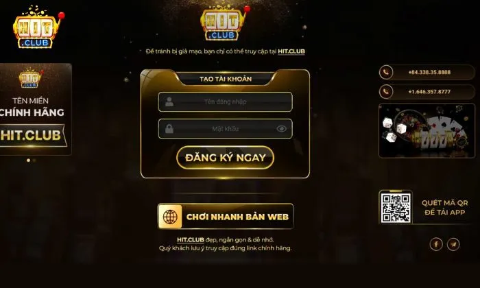 Game bài Hitclub Đăng ký tài khoản thành viên