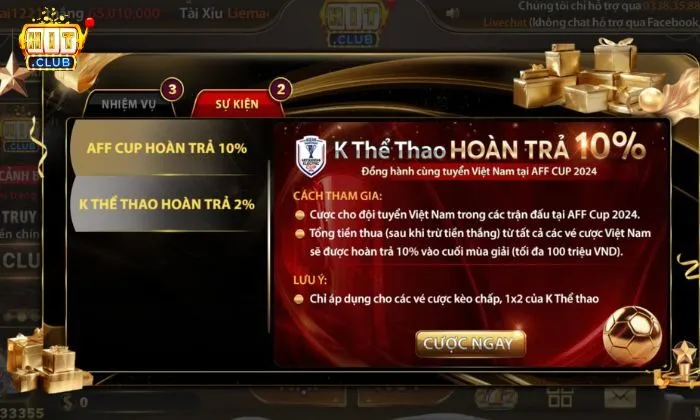 Nhận khuyến mãi khủng tại Hitclub