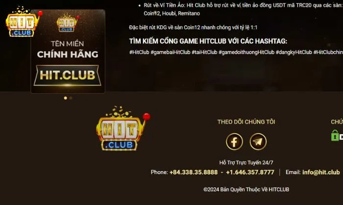 Người chơi truy cập vào game Hitclub bằng những đường link chính thức