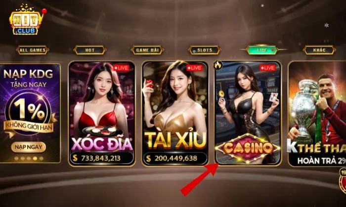 Live casino Hitclub Live casino Hitclub tái hiện lại bầu không khí náo nhiệt của sòng bạc