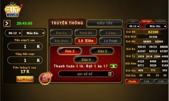 lô đề Hitclu Tỷ lệ kèo cá cược Lô đề Hitclub tương đối đầy đủ cho cược thủ lựa chọn
