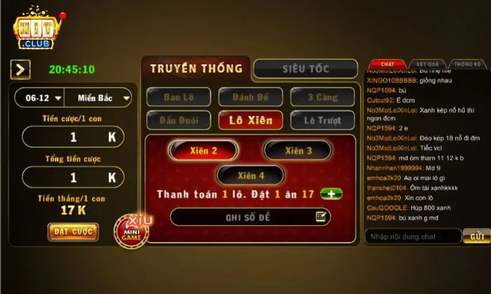 lô đề Hitclu Bạn có thể đặt cược cùng lúc 2, 3 hoặc 4 cặp số cùng một lúc tại lô xiên