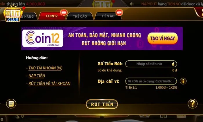 Phương thức rút tiền coin mới nhất