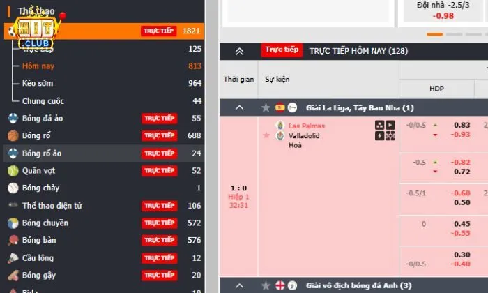 S thể thao Hitclub S thể thao Hitclub cung cấp đa dạng kèo cược cho bet thủ