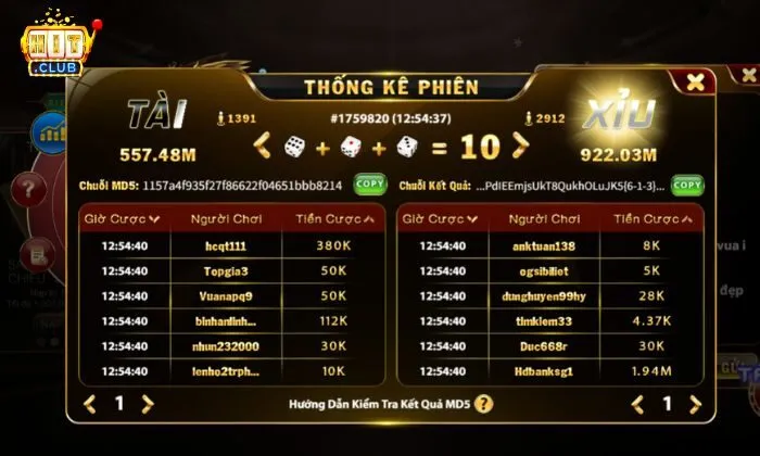 Tài xỉu MD5 Hitclub Luật chơi Tài xỉu MD5 tại Hitclub dễ hiểu