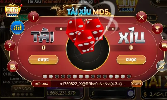 Tài xỉu MD5 Hitclub Tài xỉu MD5 Hitclub có nhiều hình thức đặt cược