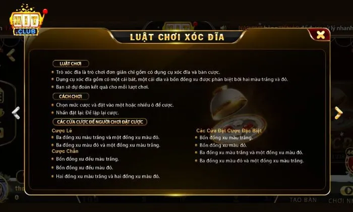 Xóc đĩa Hitclub Luật chơi Xóc Đĩa Hitclub chi tiết